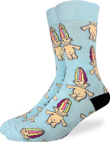 Calzini Lunghi Uomo Good Luck Sock - Tema Polizia (Blu, Taglia 40-42)