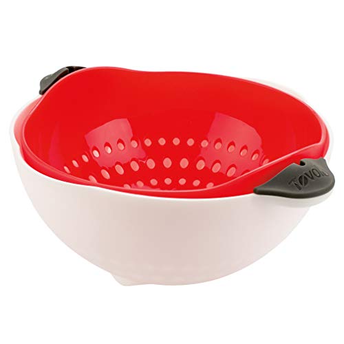 Tovolo Soak N' Strain Colino 2-in-1 – Ciotola E Filtro Con Beccuccio – 1,5 Quart – Indaco